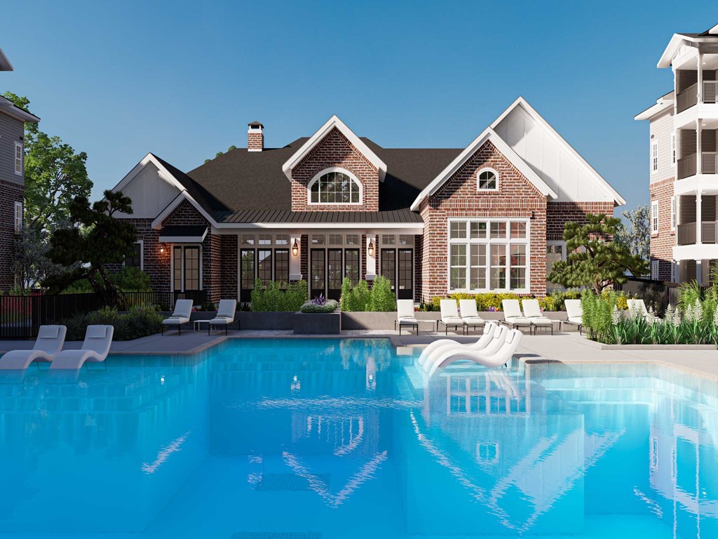 Pool view looking at clubhouse