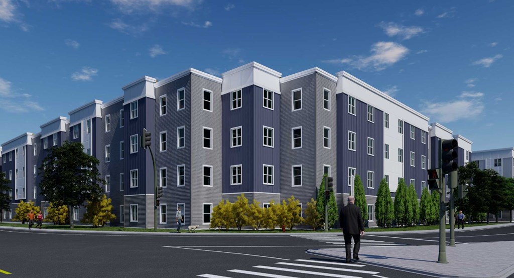 Modern 4 story apartment building