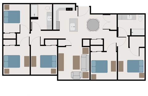 Five bedroom floor plan