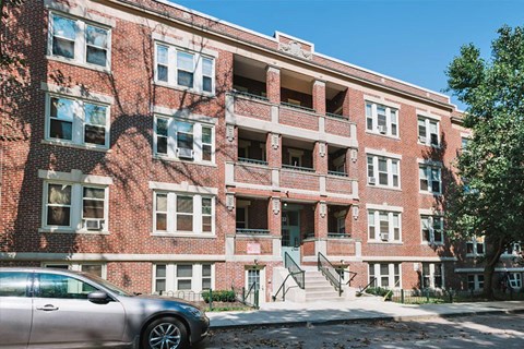 Brick apartment building