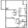 Unit Type CHC Enter by kitchen and coat closet opening to living space and balcony. Bedrooms and bathrooms down hall on left. One bath is off master.
