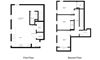 Apartment 202-B Downstairs large open floor plan 1/2 bath, bedrooms and bath upstairs.