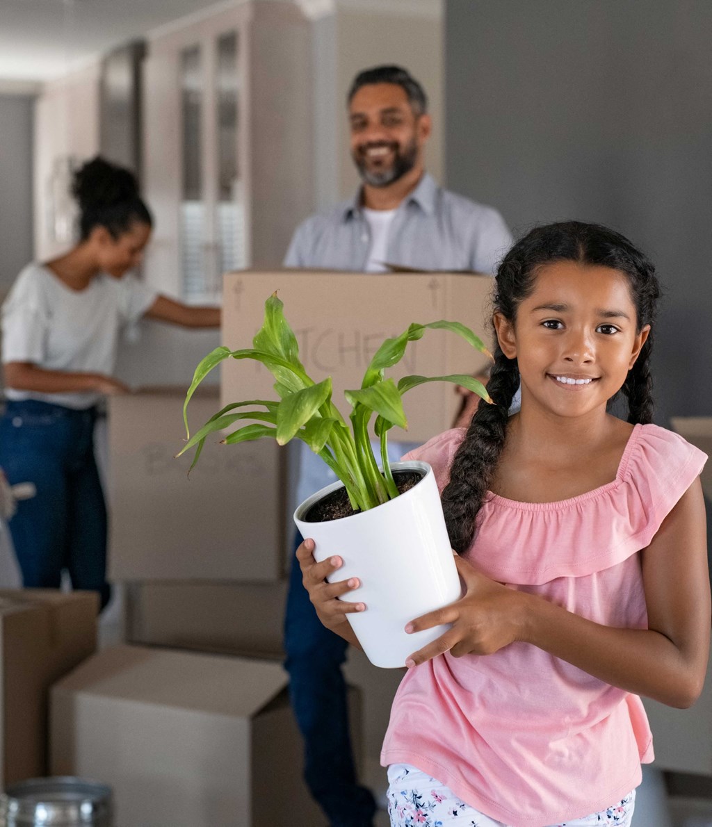 happy family moving in
