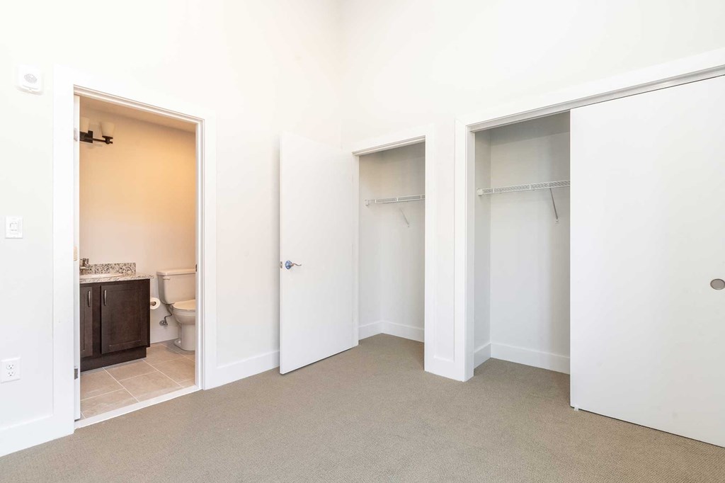 Two closets and bath