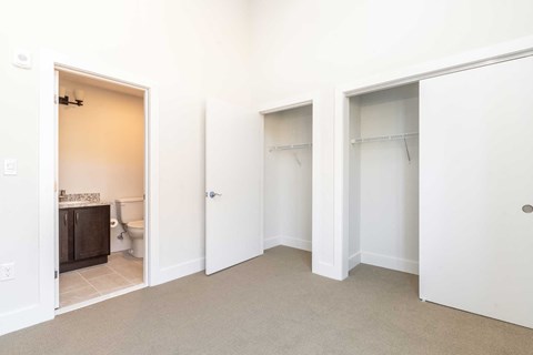 Two closets and bath