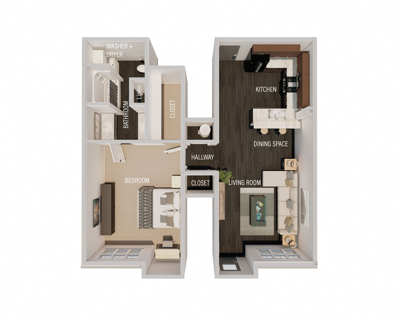 The Canterbury | 1BR | One Level| Floor Plan | Three Sixty Real Estate