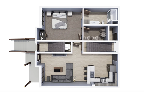 1 Bedroom Townhome | C&C Residences