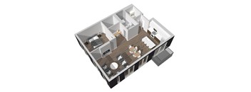 1 Bedroom | 1 Bath | Plan D Balcony