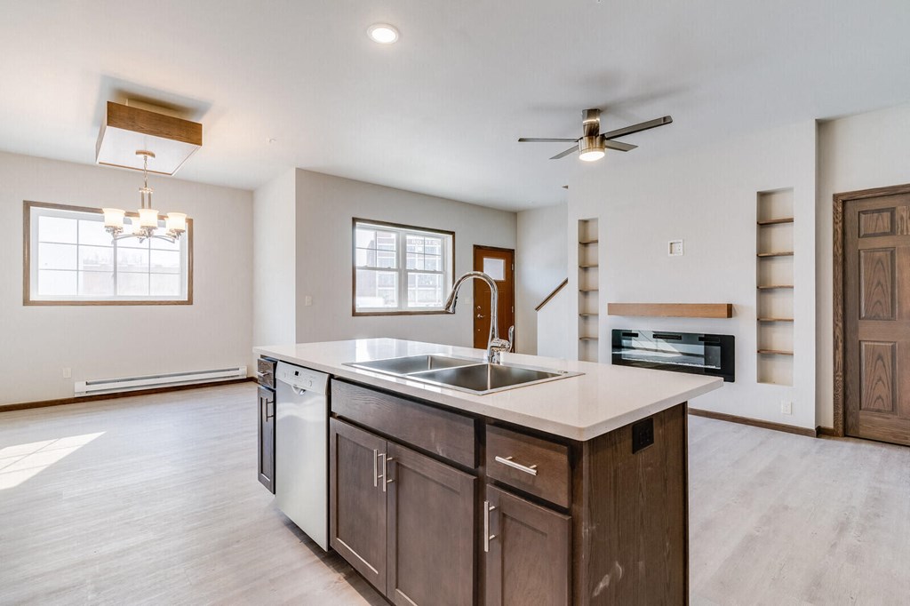 Townhome Open Concept Living Room and Kitchen