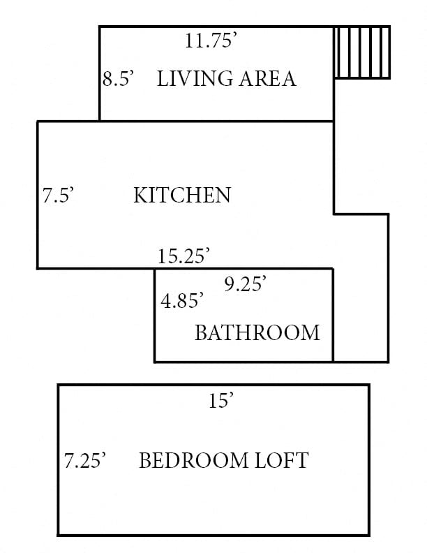 401 Jay St | Unit 206 | 1 BR | Floor Plan | Three Sixty Real Estate