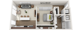 1 Bedroom Floorplan 1A