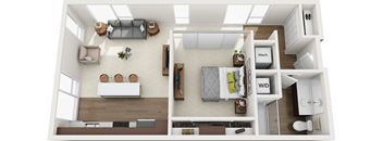 1 Bedroom Floorplan 1B