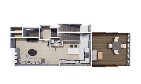 2 Bedroom Lower Level | C&C Residences