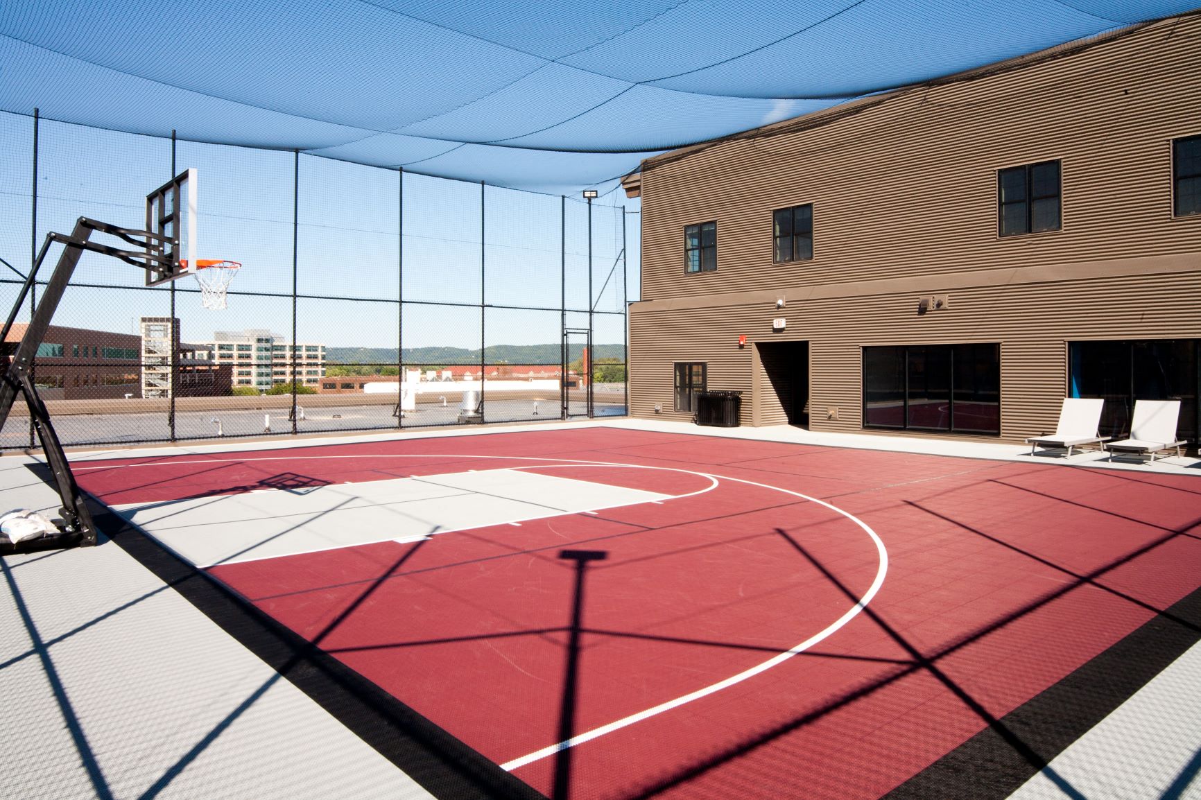 Hub | Rooftop Sports Court | Basketball | Bag Toss | Grill | Lounge Chairs | Three Sixty Real Estate