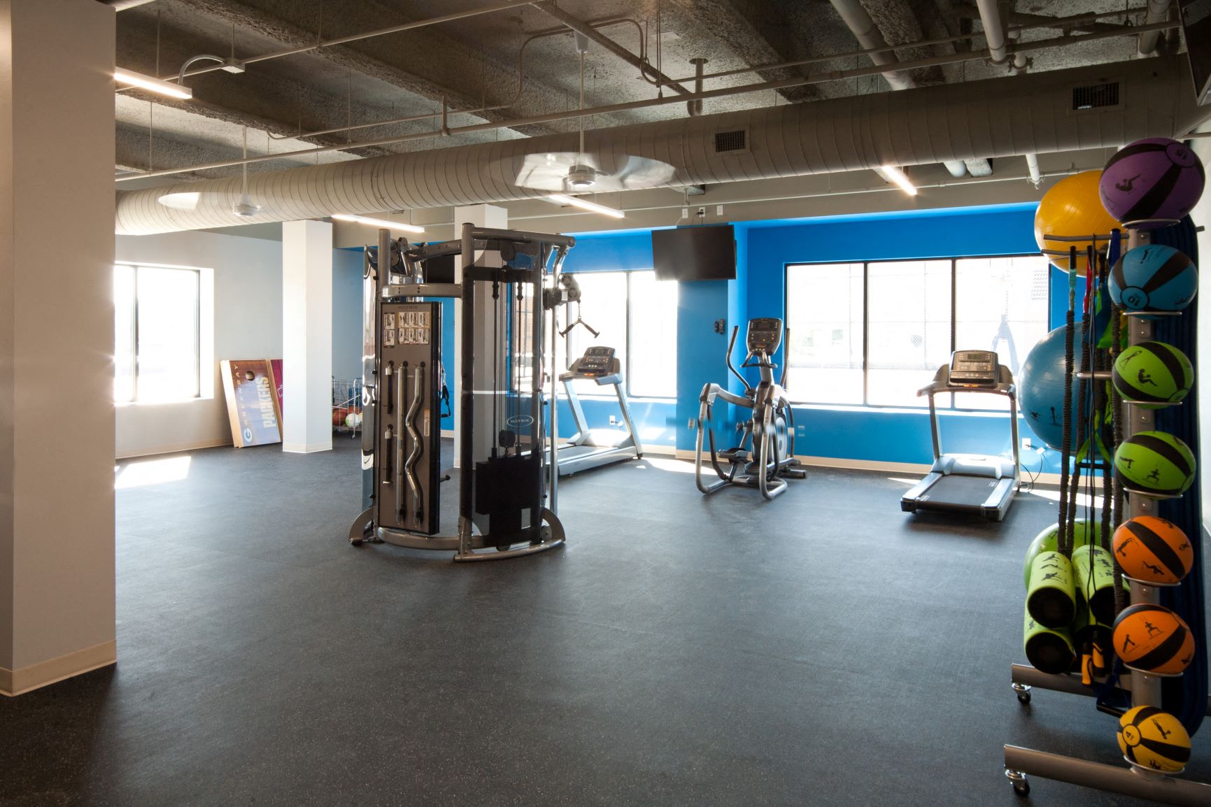 Hub | Fitness Center | Peloton Bike | Treadmill | Free Weights | Three Sixty Real Estate