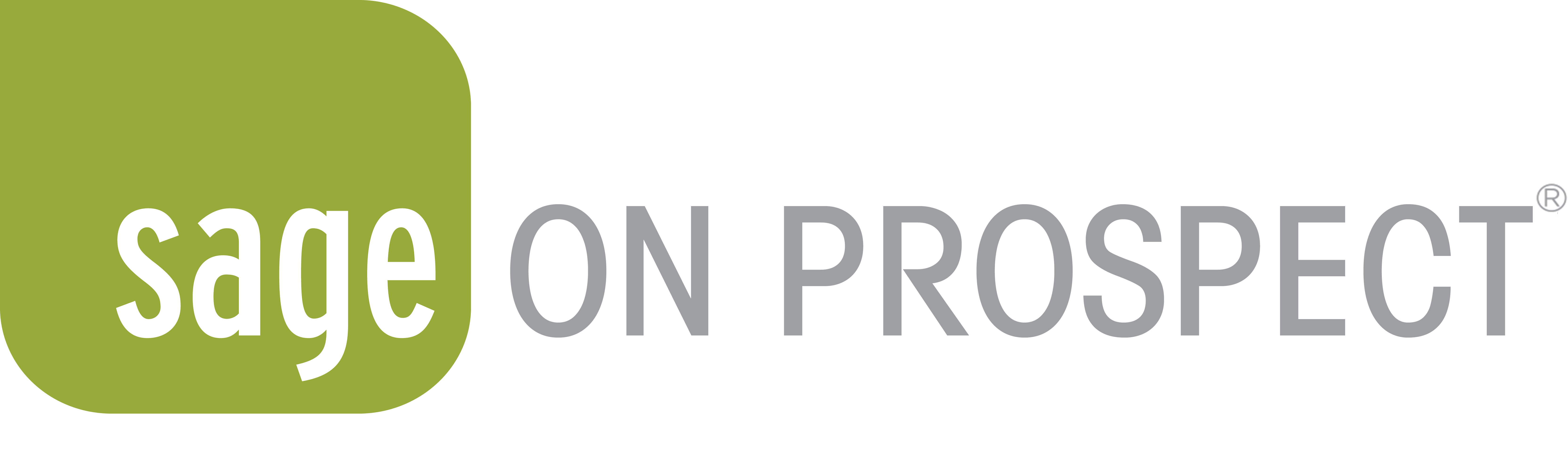 A logo with the text sage on prospect.