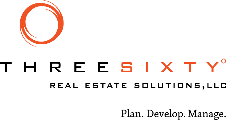 a green background with the words three sixty on top of a red circle