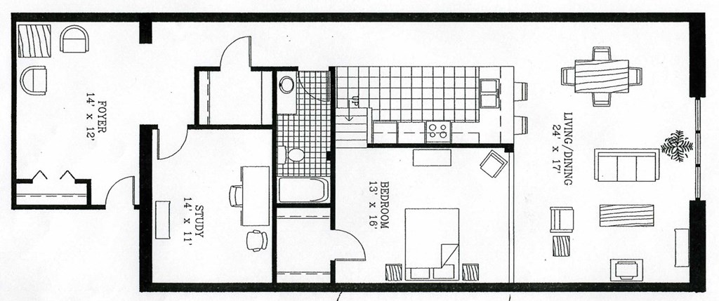 a drawing of a floor plan of a house