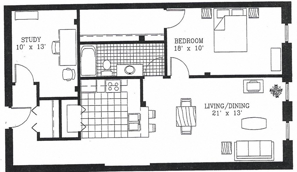 a floor plan of a house with bedrooms and a living room