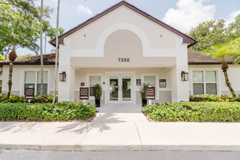 The front of a building with the number 7350 on it.