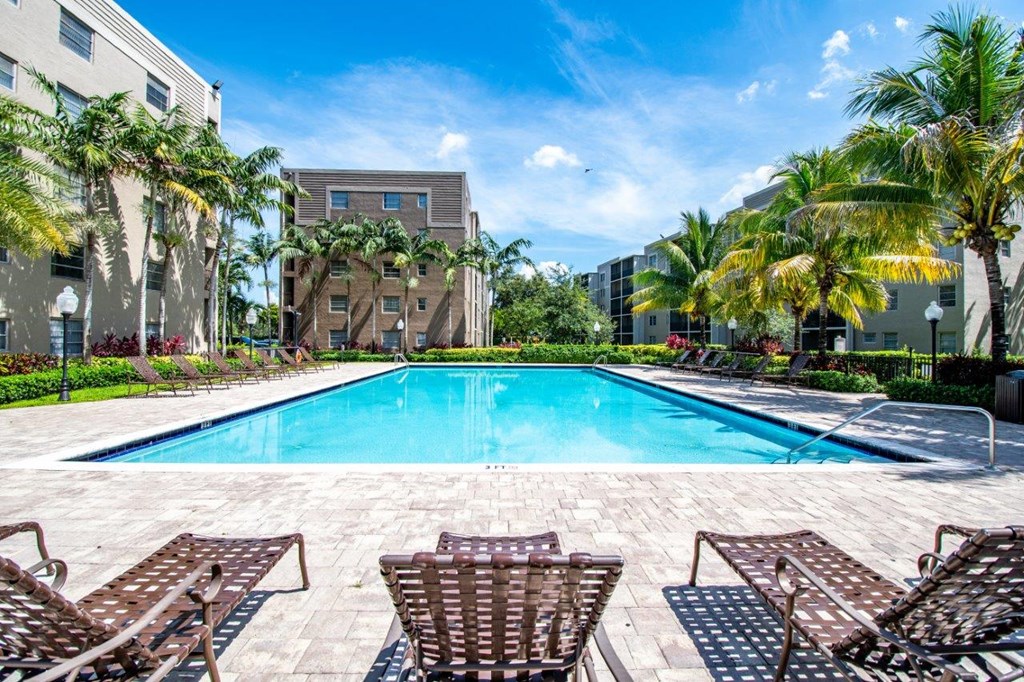 the swimming pool at the apartments for rent