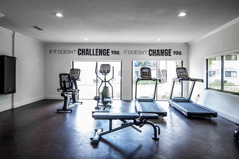 the gym has plenty of treadmills and other exercise equipment