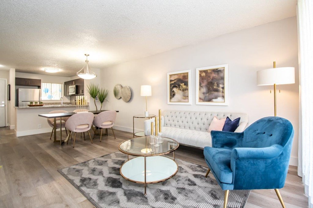 a living room with a couch and a table