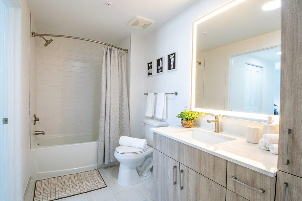 a bathroom with a sink toilet and a shower