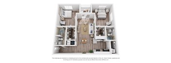 a 3 bedroom floorplan is shown with a wood floor