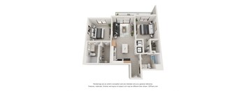 bedroom floor plan an in 3d