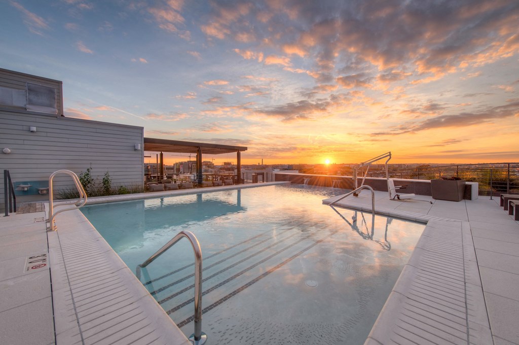 Outdoor pool on a rooftop