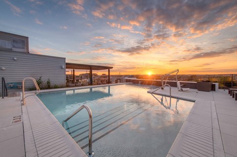 Outdoor pool on a rooftop