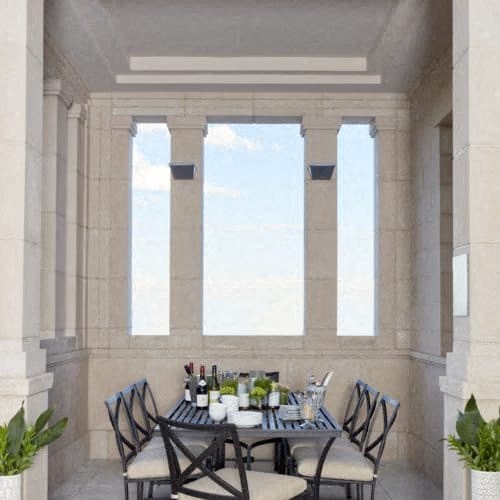 Invite friends or family over to dine in the outdoor terrace.