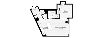 A black and white image of a floor plan for a house.