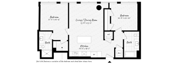 A black and white image of a floor plan for a house.