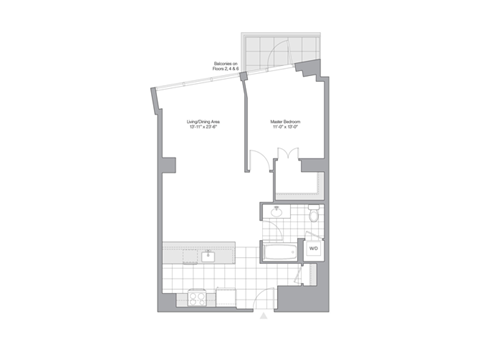 floor plan of the renovated apartment for sale
