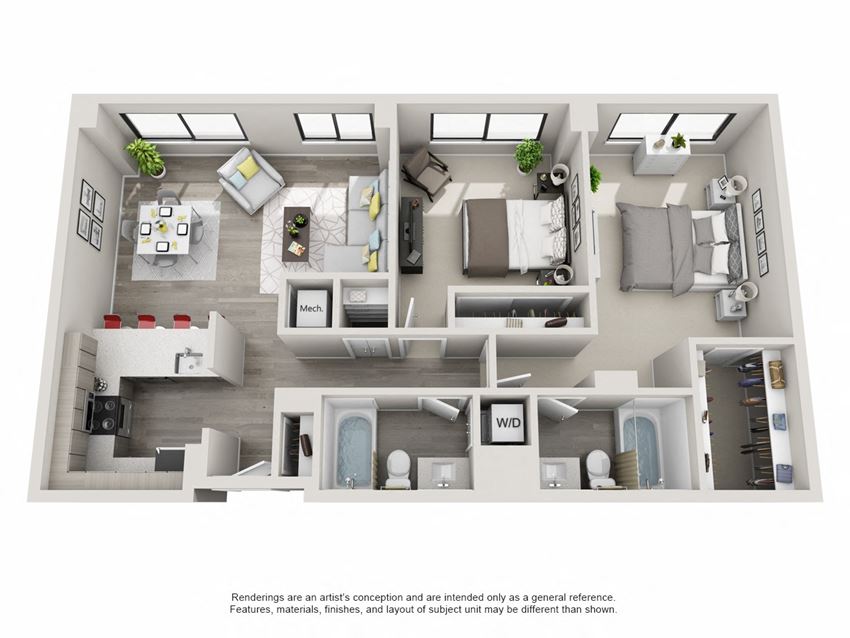2 bedroom apartment layout