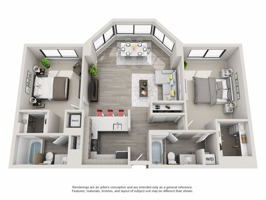 2 bedroom apartment layout