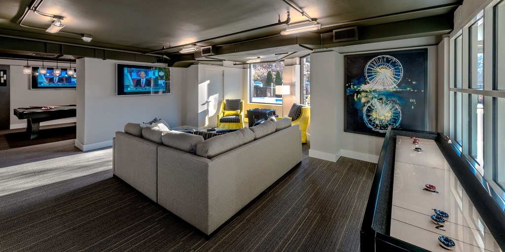 Shuffleboard Table and Sofa