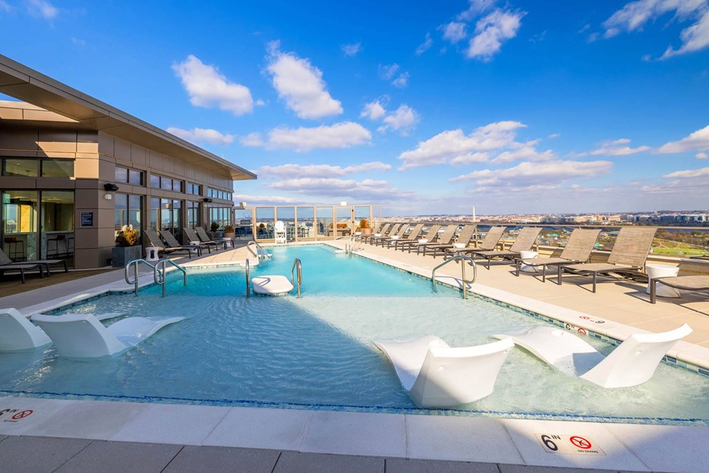 Rooftop Pool Deck at The Bartlett, Arlington, 22202