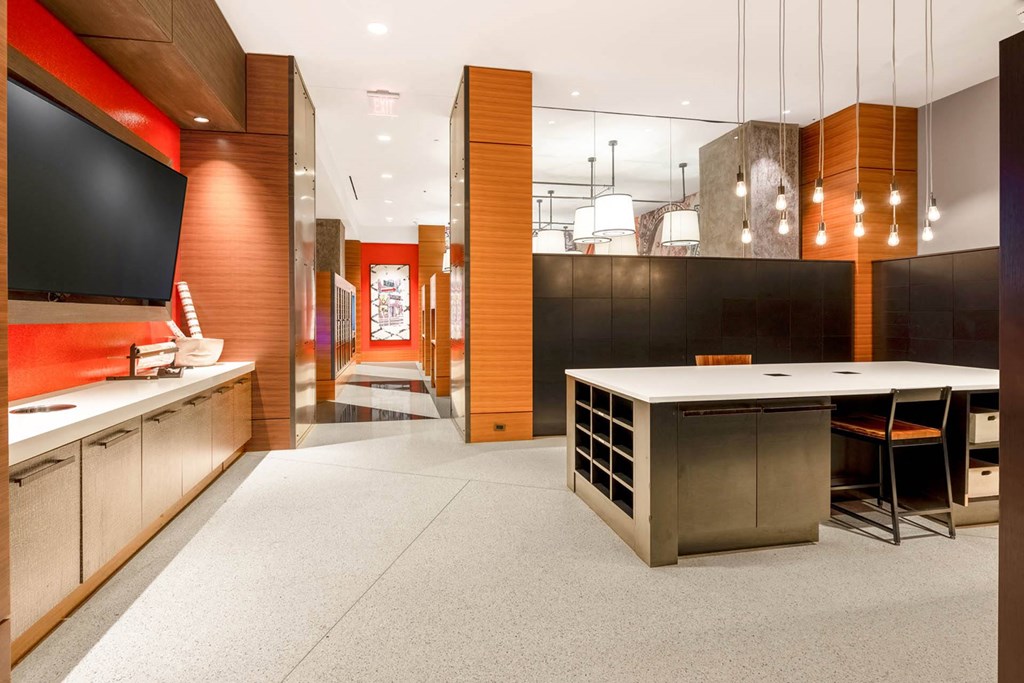 Wrapping Station/ package lockers at The Bartlett, Virginia, 22202