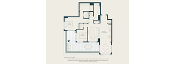 A floor plan of a house with labeled rooms such as "Kitchen", "Dining Room", and "Bedroom".