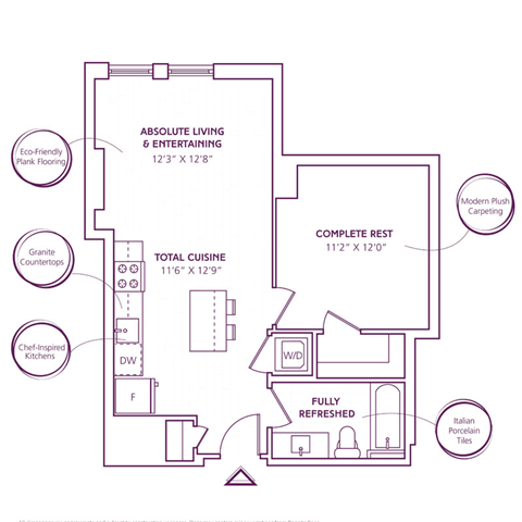A02 Floor Plan at The Bartlett, Arlington