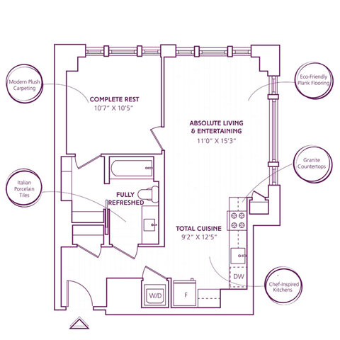 A07 Floor Plan at The Bartlett, Virginia, 22202