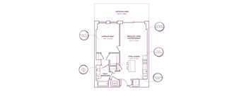 A10 Floor Plan at The Bartlett, Arlington, VA, 22202