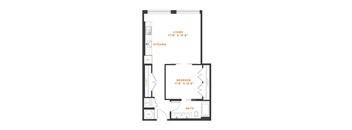 a floor plan of a 1 bedroom floor plan with an attic and a loft
