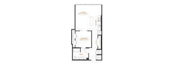 a floor plan of a 1 bedroom floor plan