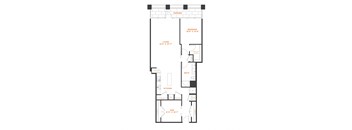 a floor plan of a 1 bedroom floor plan