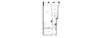 a floor plan of a 1 bedroom floor plan