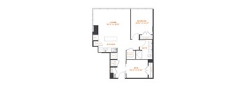 a floor plan of a 1 bedroom floor plan